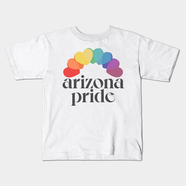 Arizona Pride / Retro Style Rainbow Design Kids T-Shirt by DankFutura